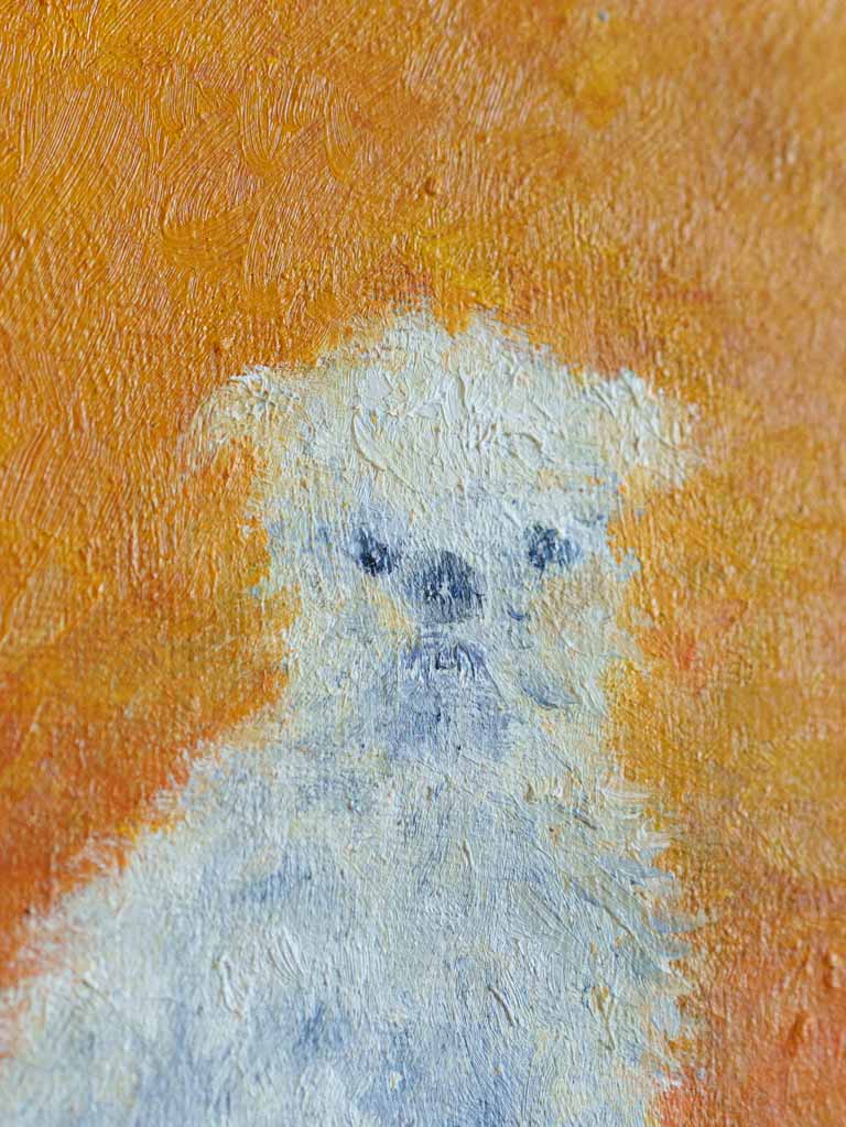 Small Contemporary Painting By Karibou - Le Chien du Cirque (The Circus Dog) - 13½" x 11½"
