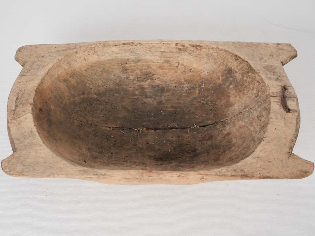 Primitive wooden grain bowl - oval 18½"