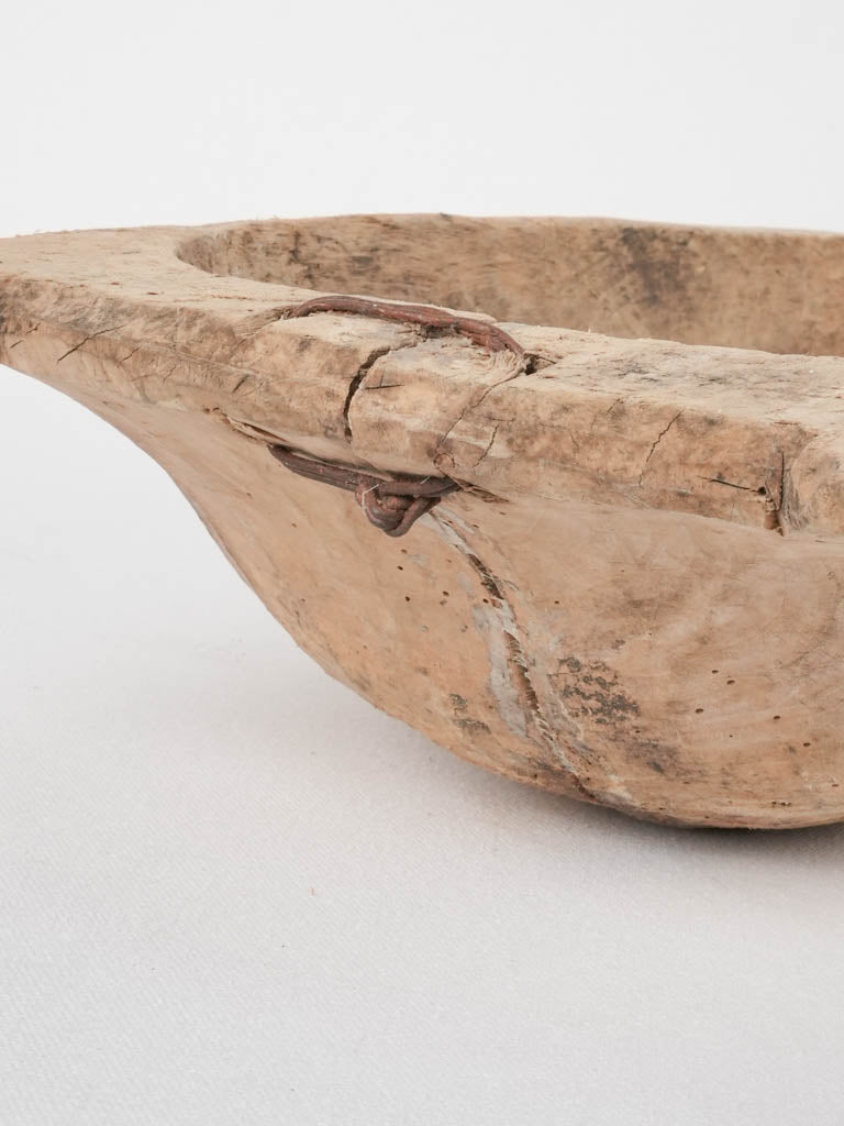 Primitive wooden grain bowl - oval 18½"