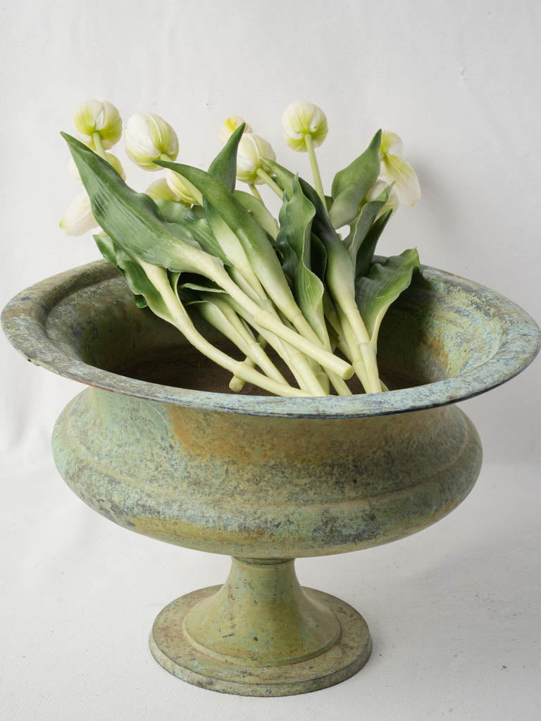 Vintage verdigris zinc urn  