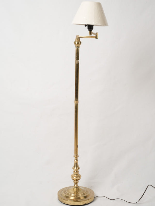 Vintage brass swing-arm floor lamp
