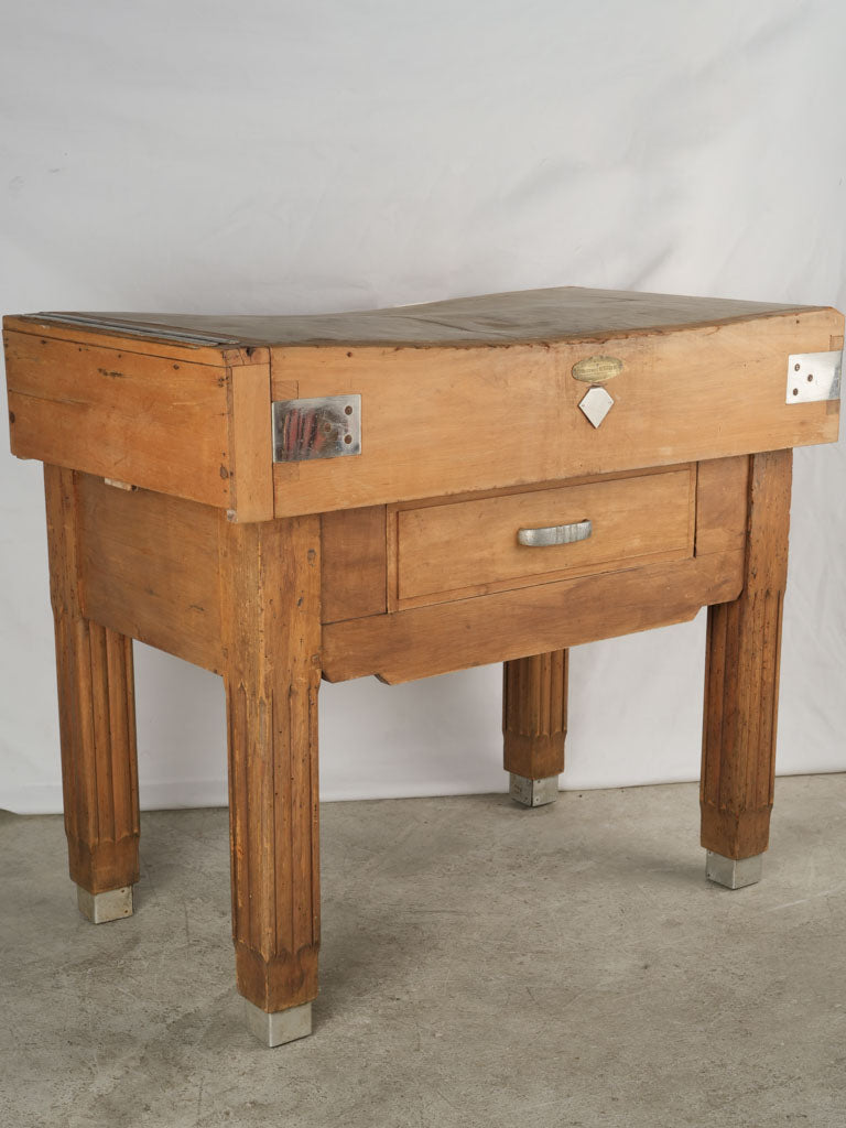 Rustic mid-century French butcher's block