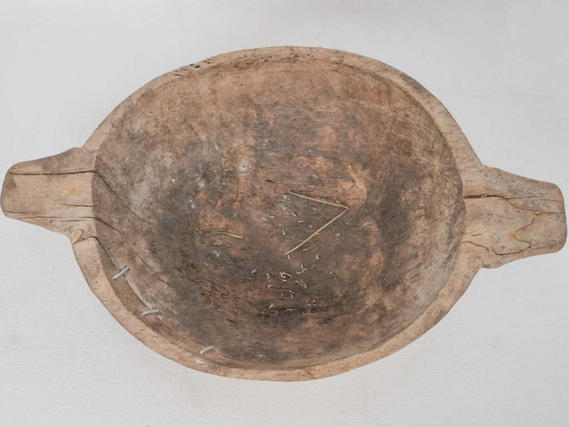 Primitive wooden grain bowl - round 18"