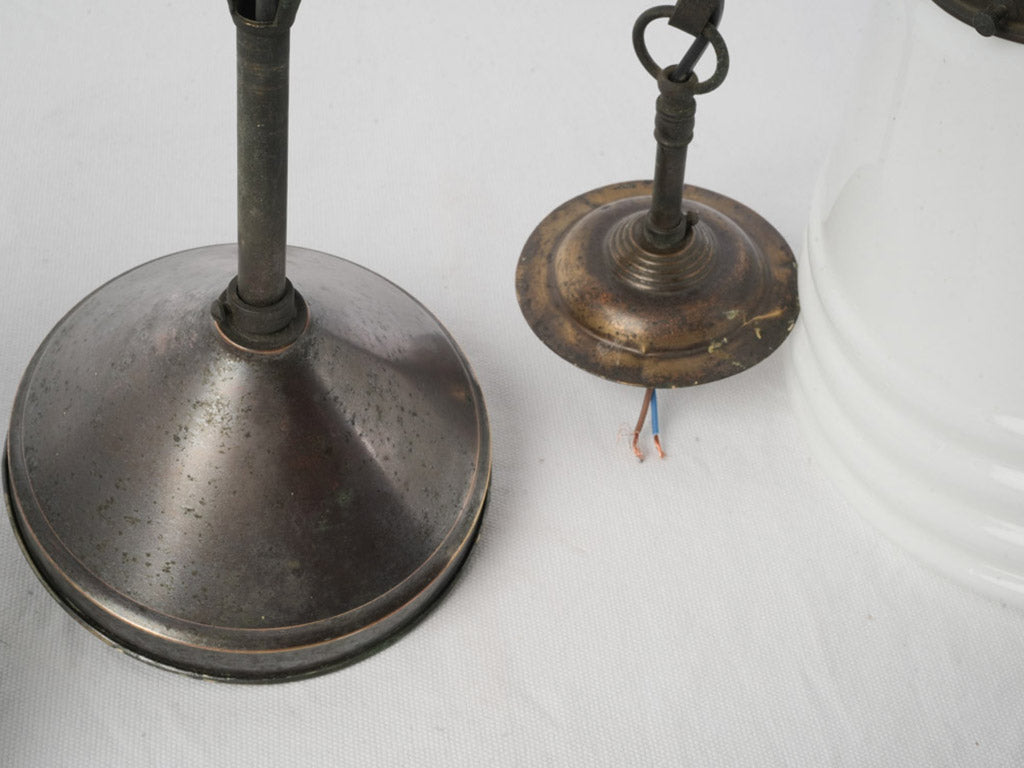 Aged opaline glass Philips lamps  