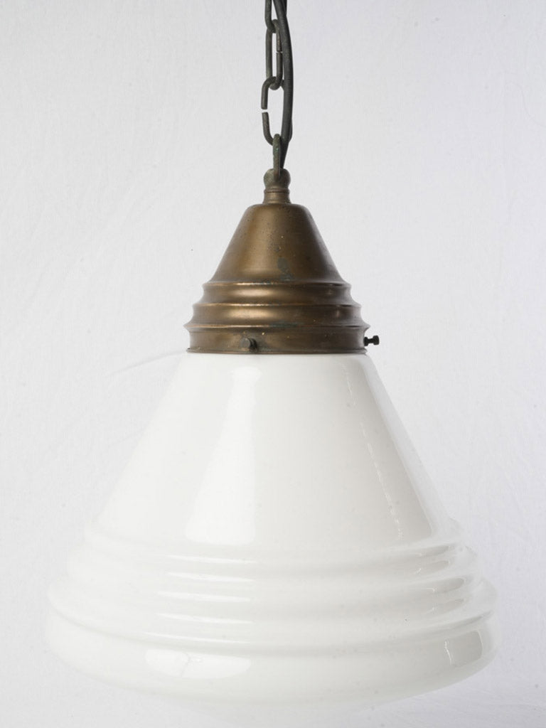 Antique opaline glass pendant light  