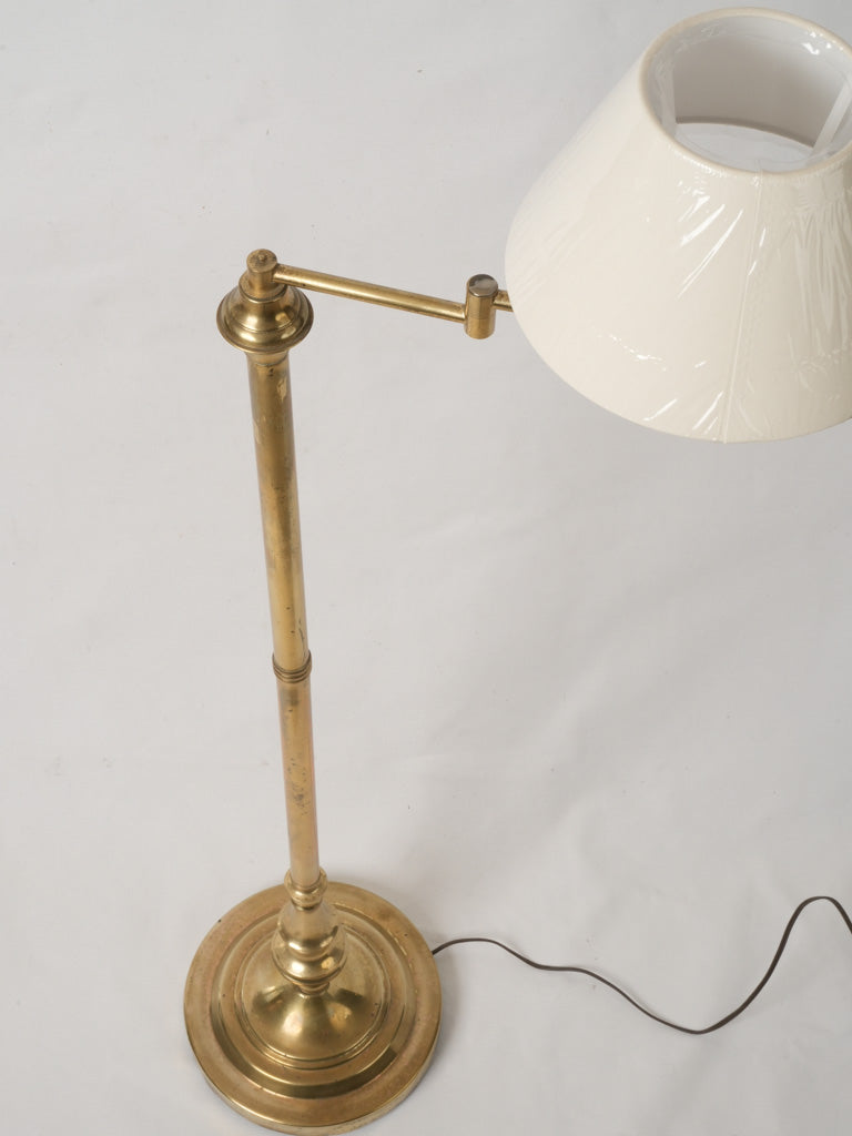 Aged patina brass lamp, minor dent