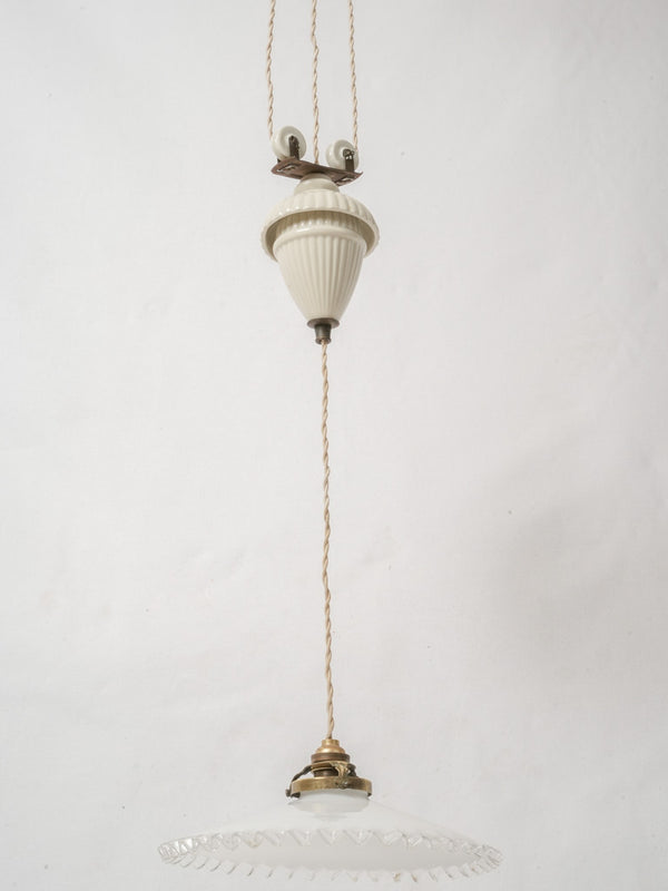 Victorian opaline shade light fixture