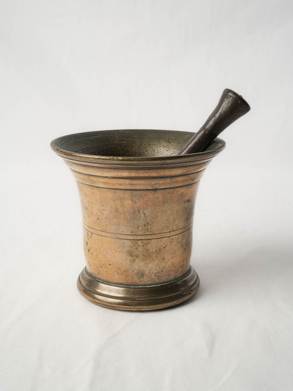 18th-Century Bronze Apothecary Mortar w/ Iron Pestle - 5"