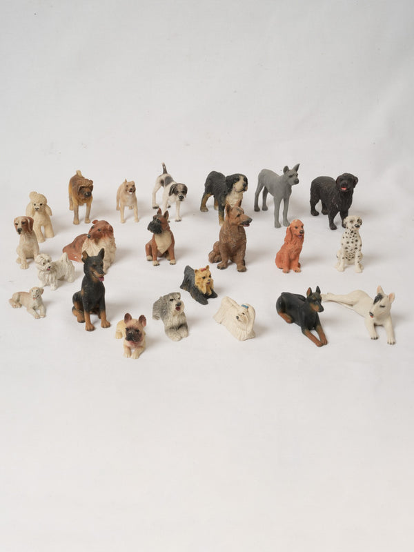 Vintage elastolan dog figurine collection