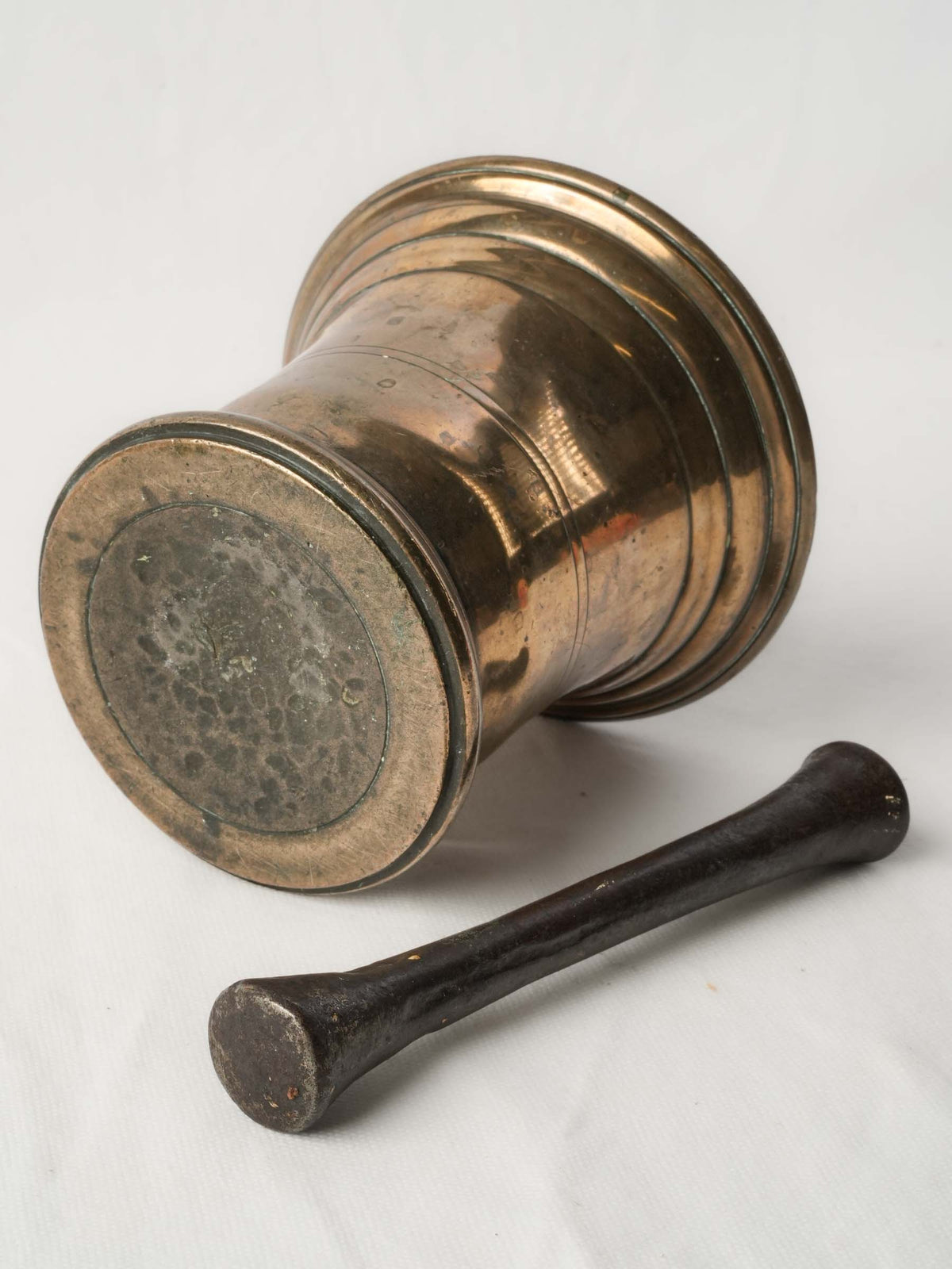 18th-Century Bronze Apothecary Mortar w/ Iron Pestle - 5"