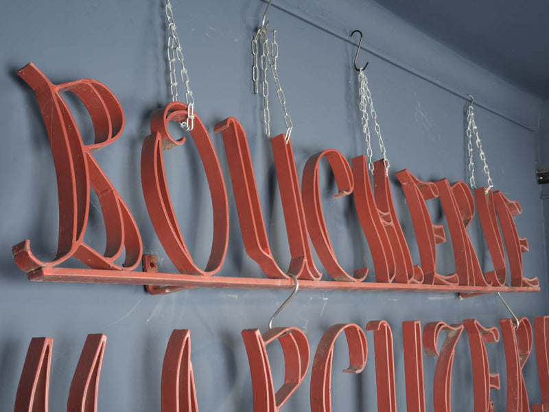Large retro red Charcuterie shop sign