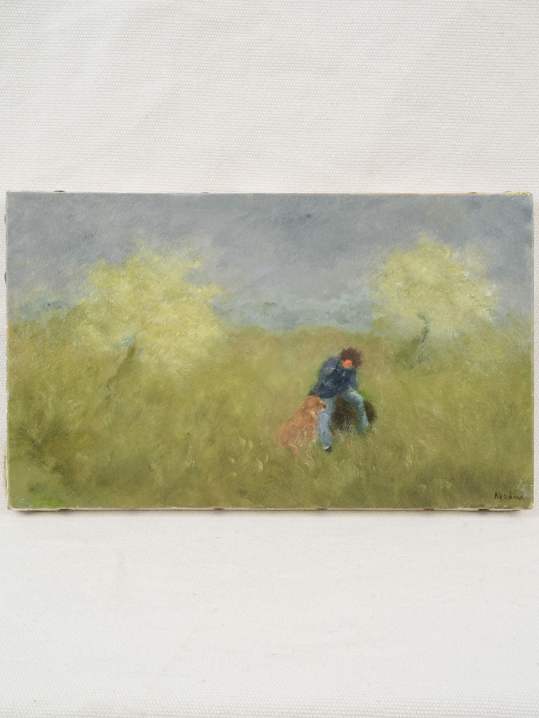 Contemporary oil painting with muted colors