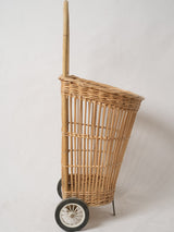 Antique curated bamboo-handled cart