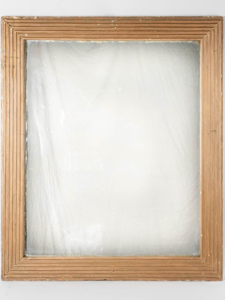 18th century gilded Louis XVI mirror w/ reeded frame - square 39½" x 33¾"