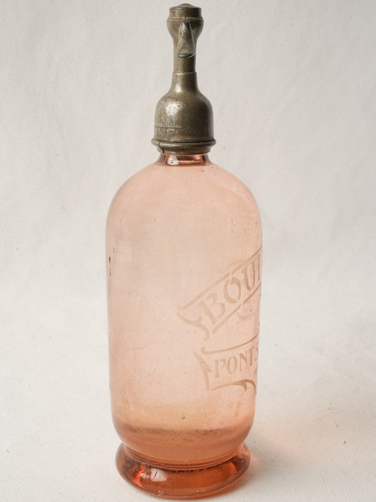 Timeworn decorative rose glass siphon  