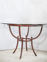 Beveled round glass-top dining furniture