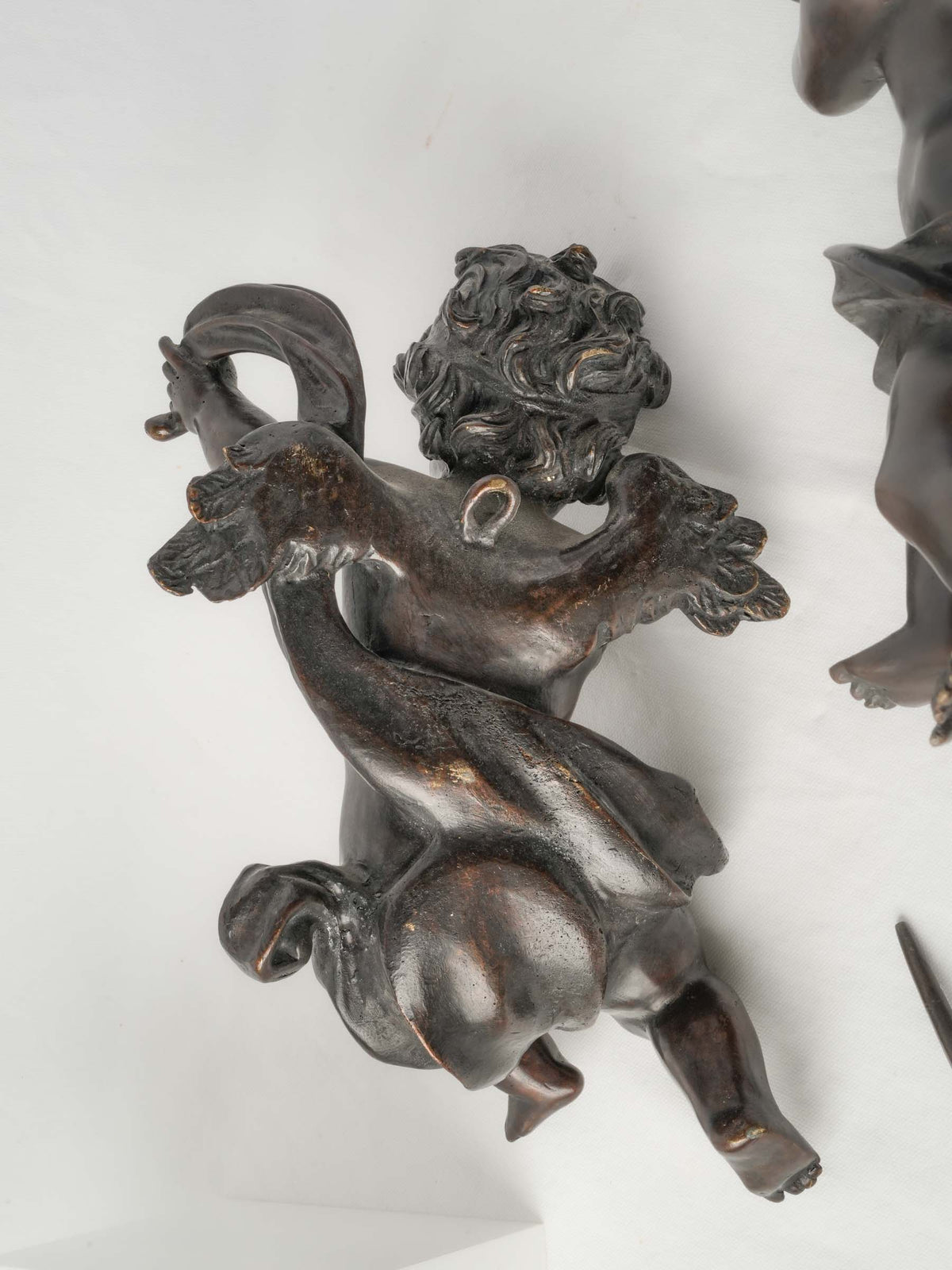 Pair of 19th-Century Bronze Cherubs, After Carpeaux, w/ Generous Bronze Casting - 16¼"
