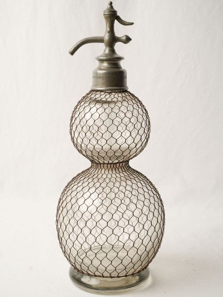Vintage glass gourd-shaped siphon bottle