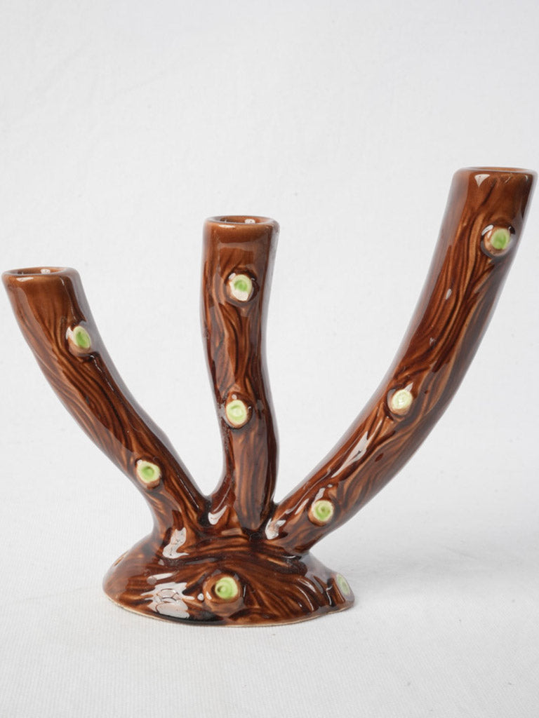 Whimsical Vallauris Ceramic Branch Form Candlestick by A. Ferlay Mid 20th Century - 8¾"