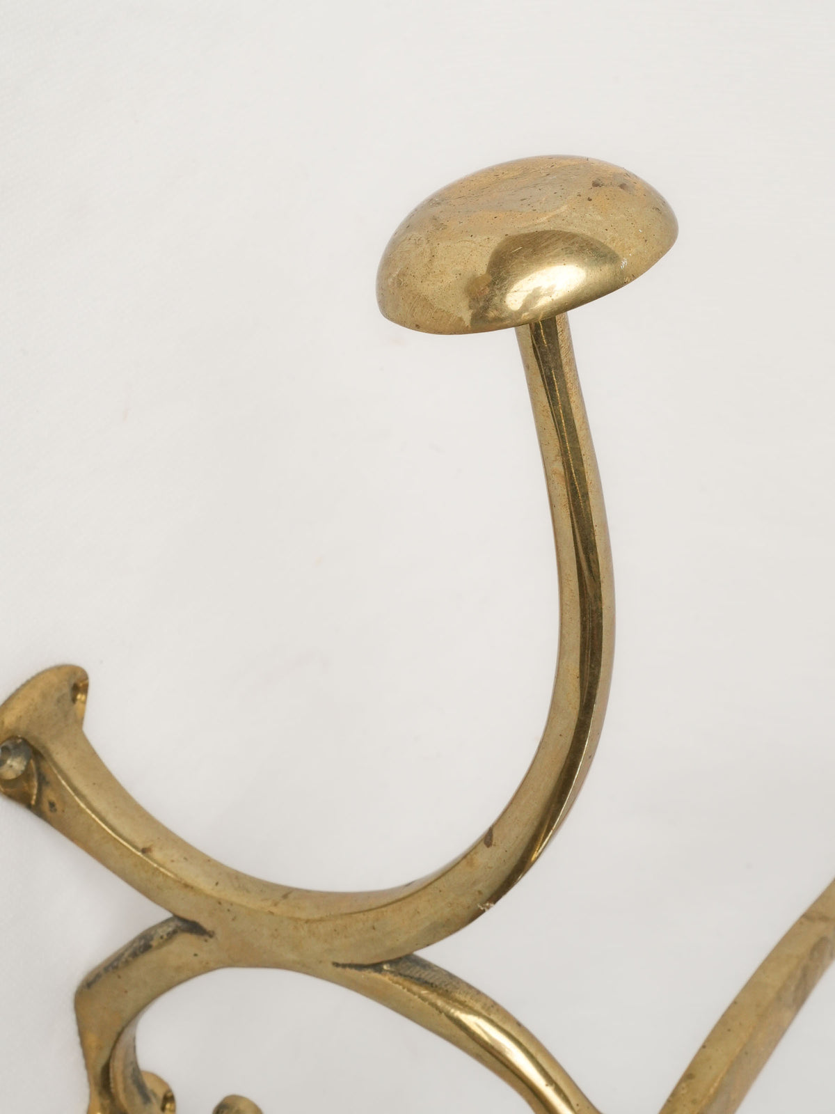 Pair of Wall-Mounted Brass Valet Hooks - 15¾" wide