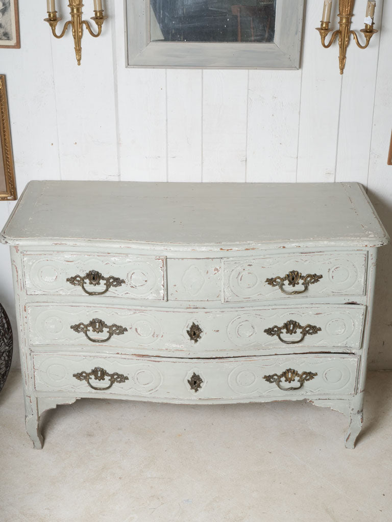 Vintage Louis XV painted chest drawers