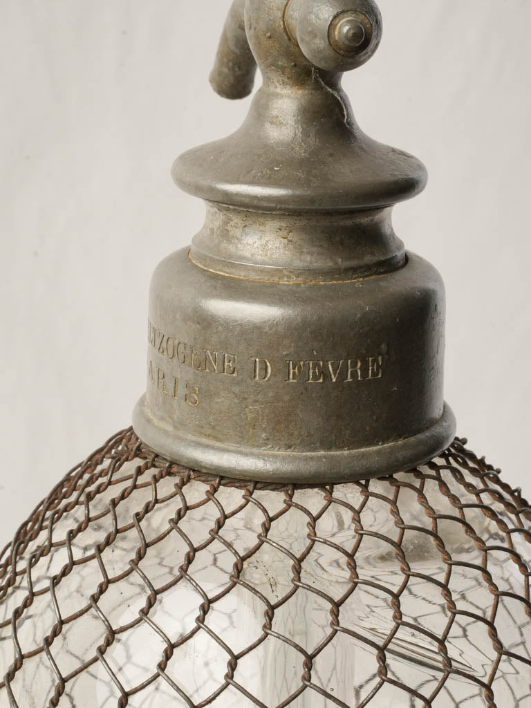 Distinctive patina antique soda siphon