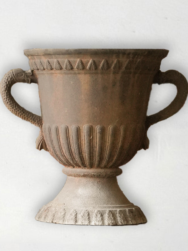 Striking Louis XIV Period Cast Iron Medici Urn w/ Dolphin Handles - 20½"