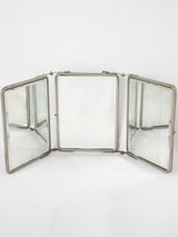 Antique French shaving mirror - triptych 9½"