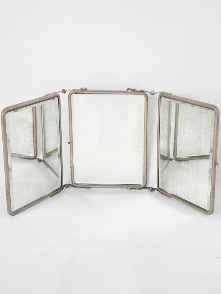 Antique French shaving mirror - triptych 9½"
