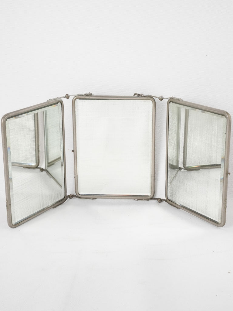 Antique French shaving mirror - triptych 9½"