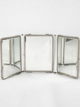 Antique French shaving mirror - triptych 9½"