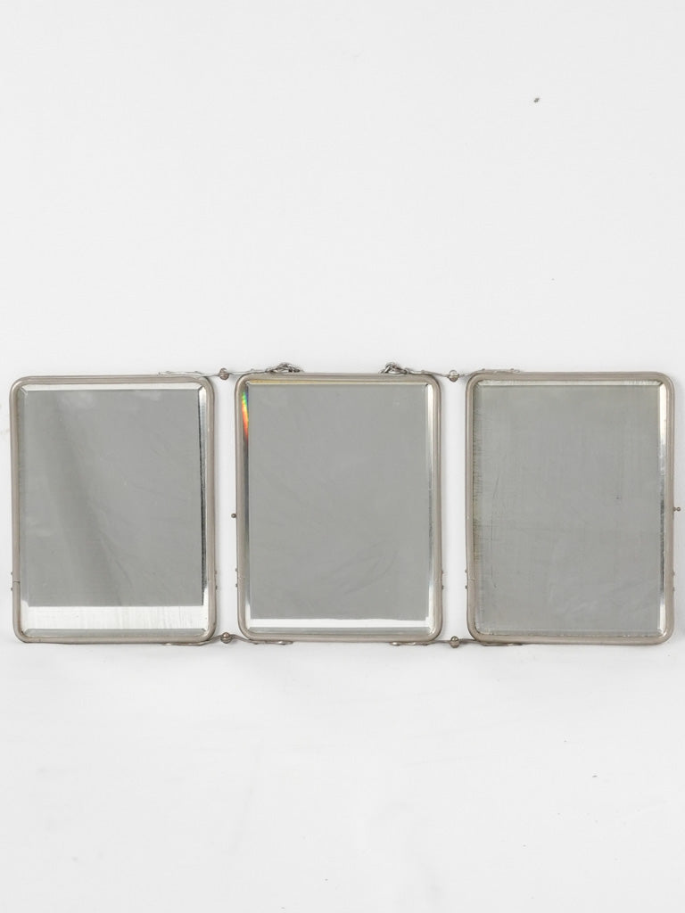 Antique French shaving mirror - triptych 9½"