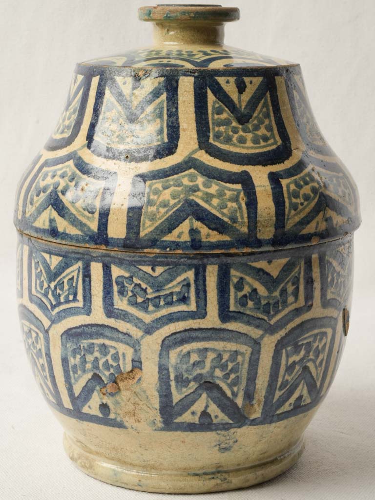 Folk art pottery butter keeper
