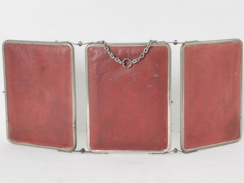 Antique French shaving mirror - triptych 9½"