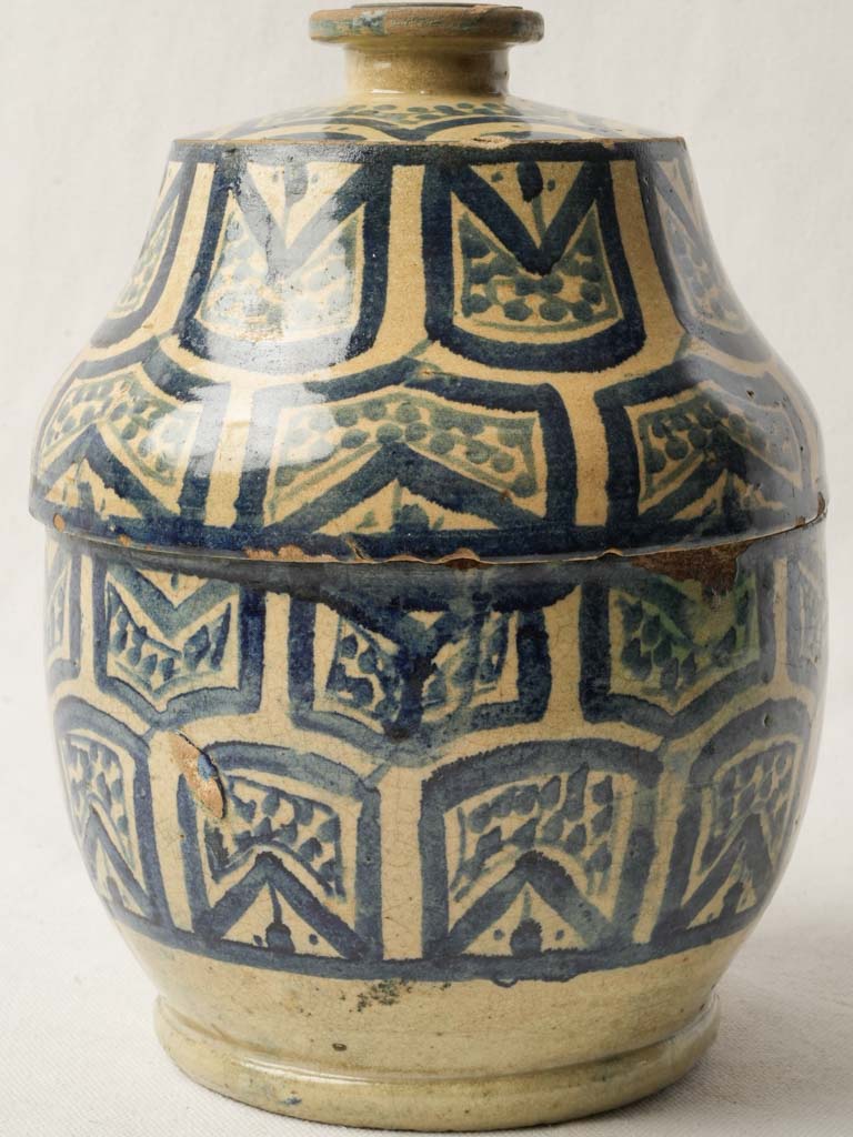 Enchanting Fes faience storage pot