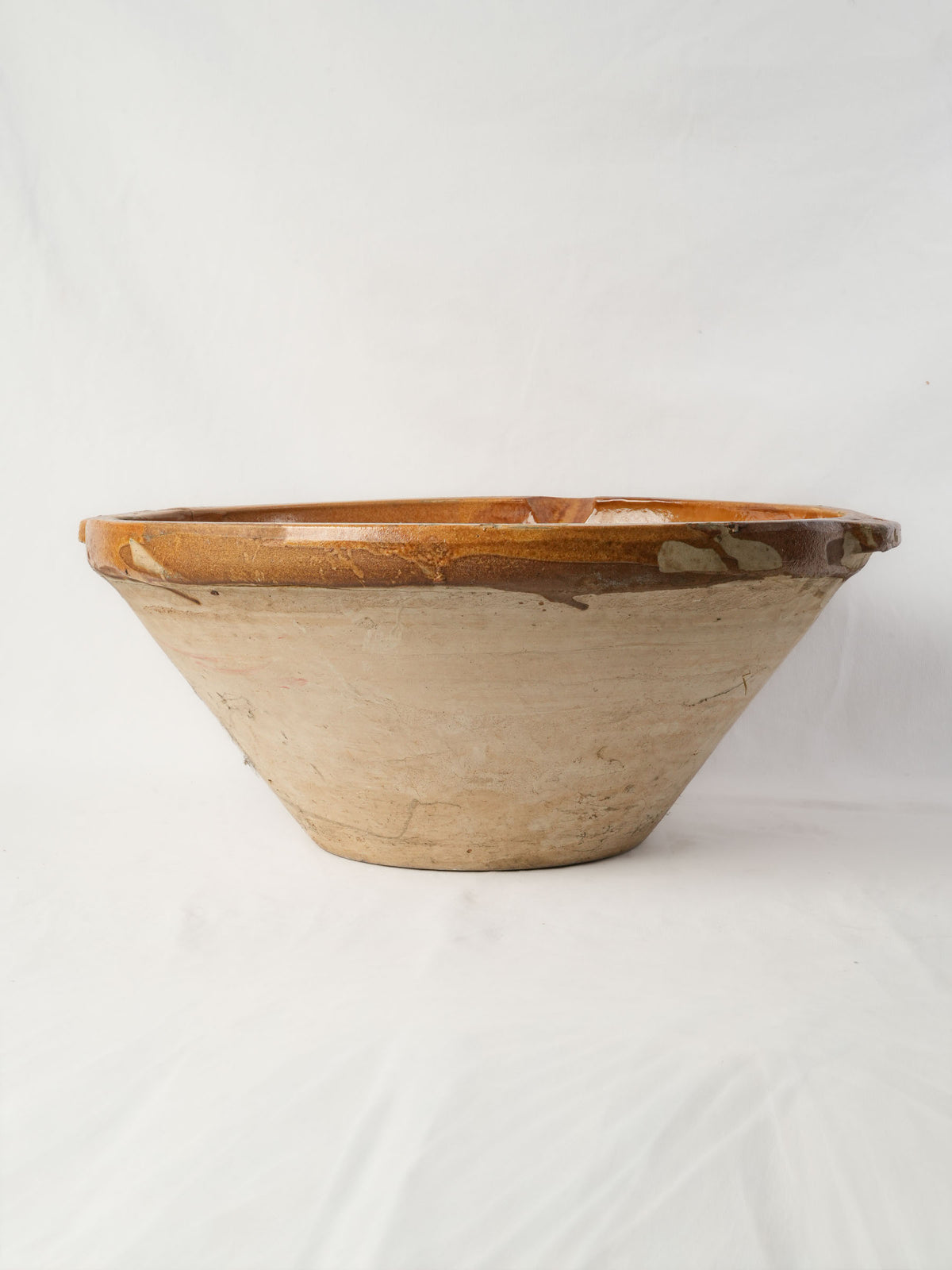 Very Large Artisanal Tian Bowl with Honey-Ochre Glaze - 24½"