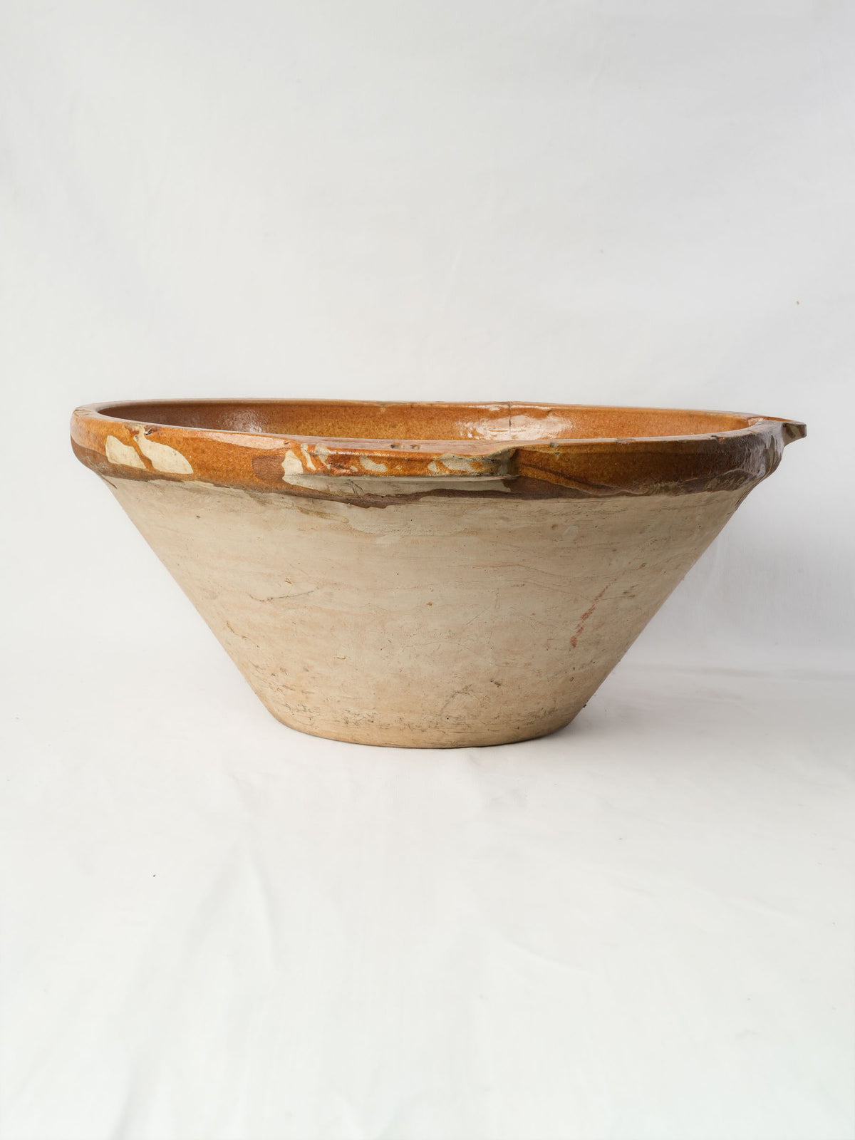 Very Large Artisanal Tian Bowl with Honey-Ochre Glaze - 24½"