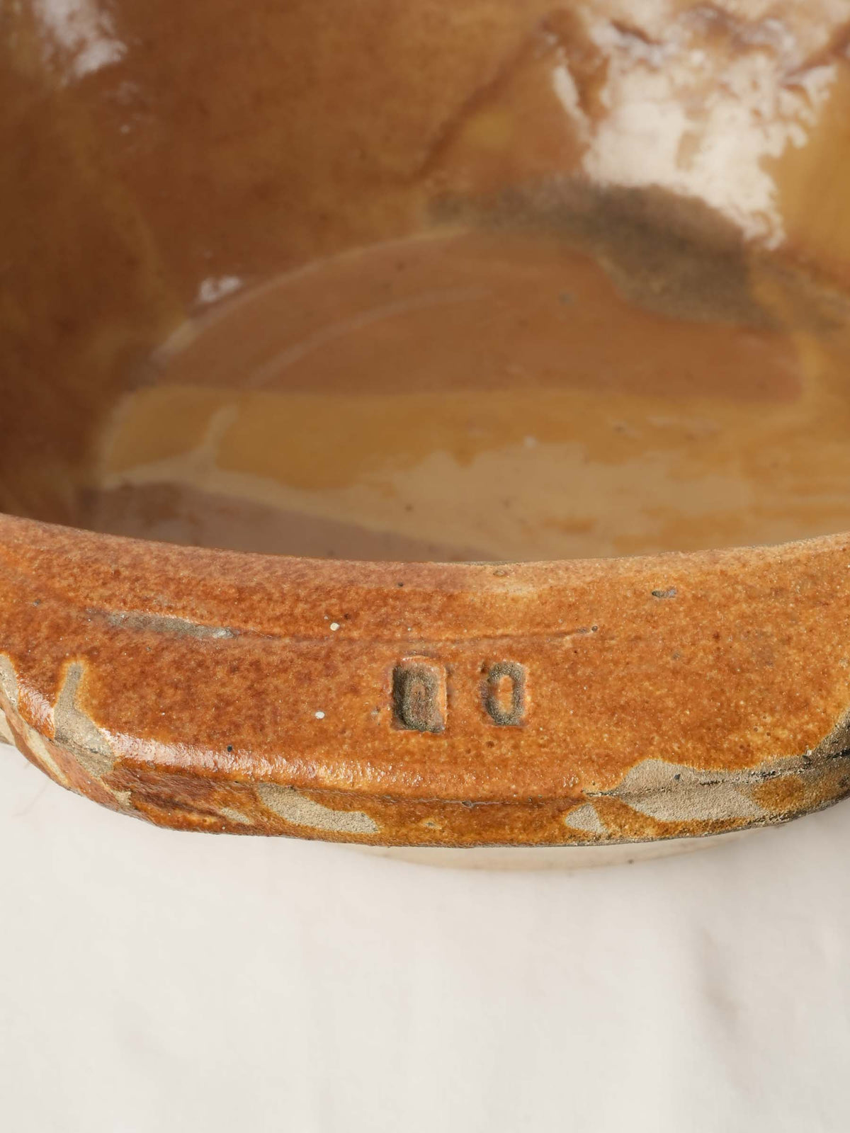 Very Large Artisanal Tian Bowl with Honey-Ochre Glaze - 24½"