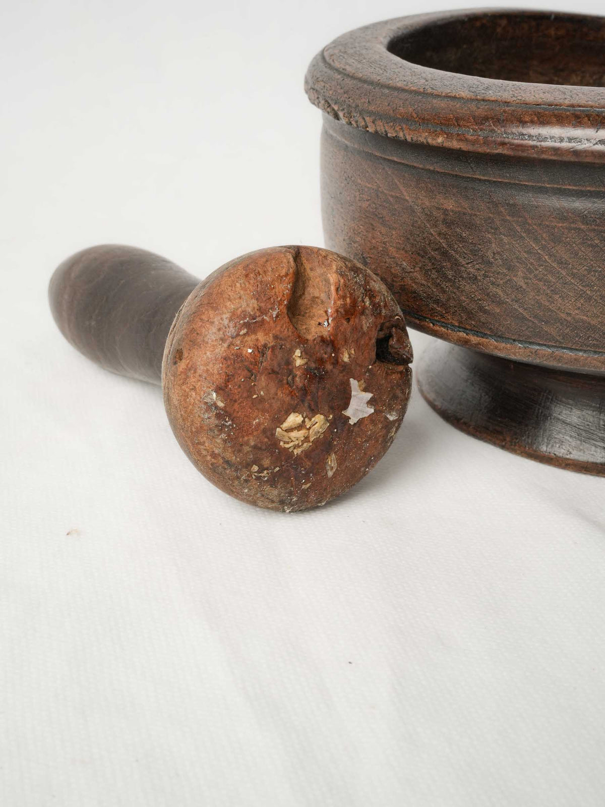 Antique Rustic French Mortar & Pestle Set - 3½" x 7½"