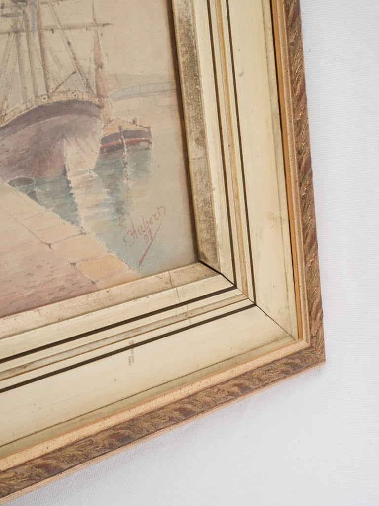 Elegant coastal-themed framed artwork  