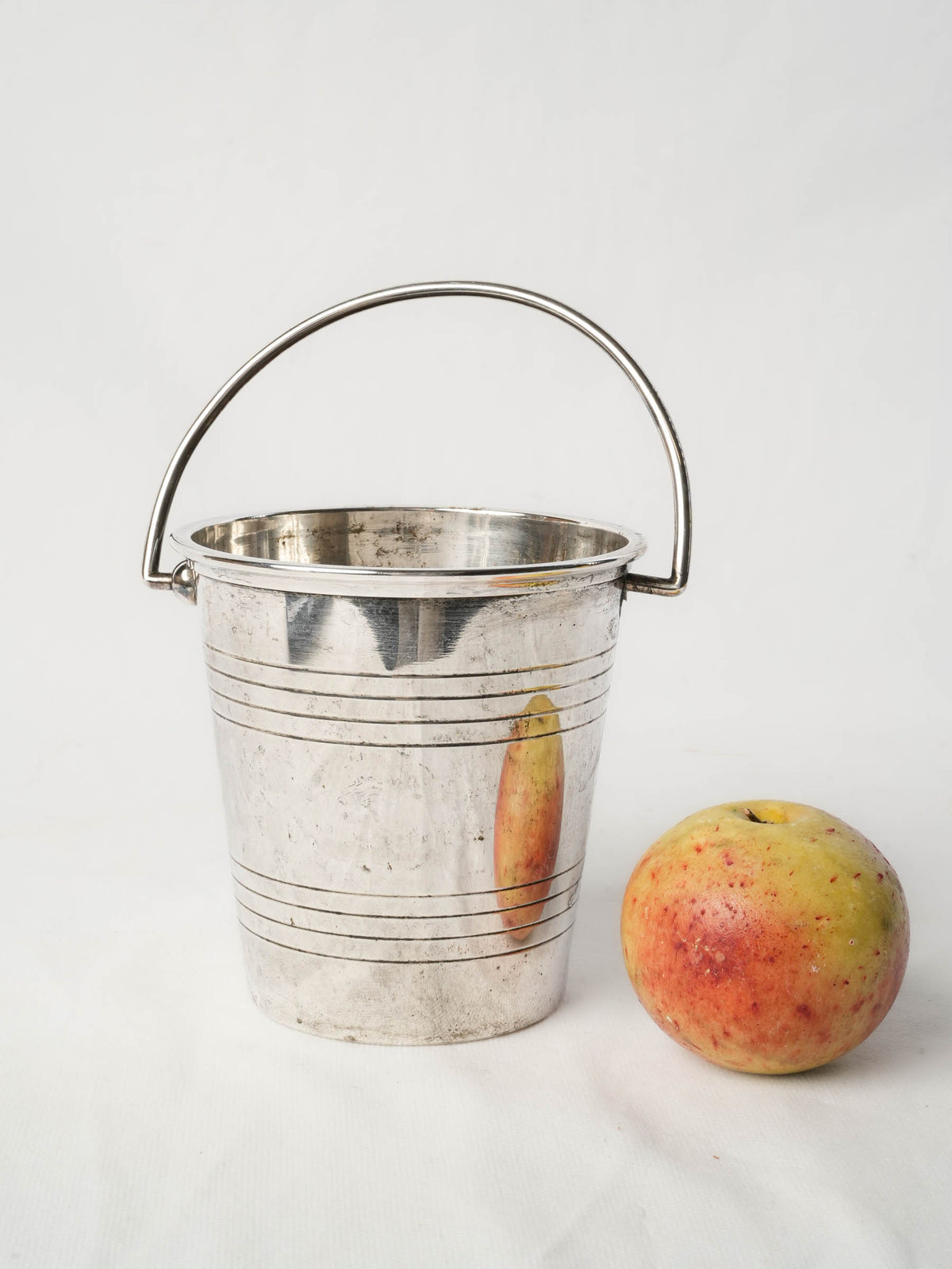 French Mid-20th-Century Silvered-Metal Ice Bucket - 5"