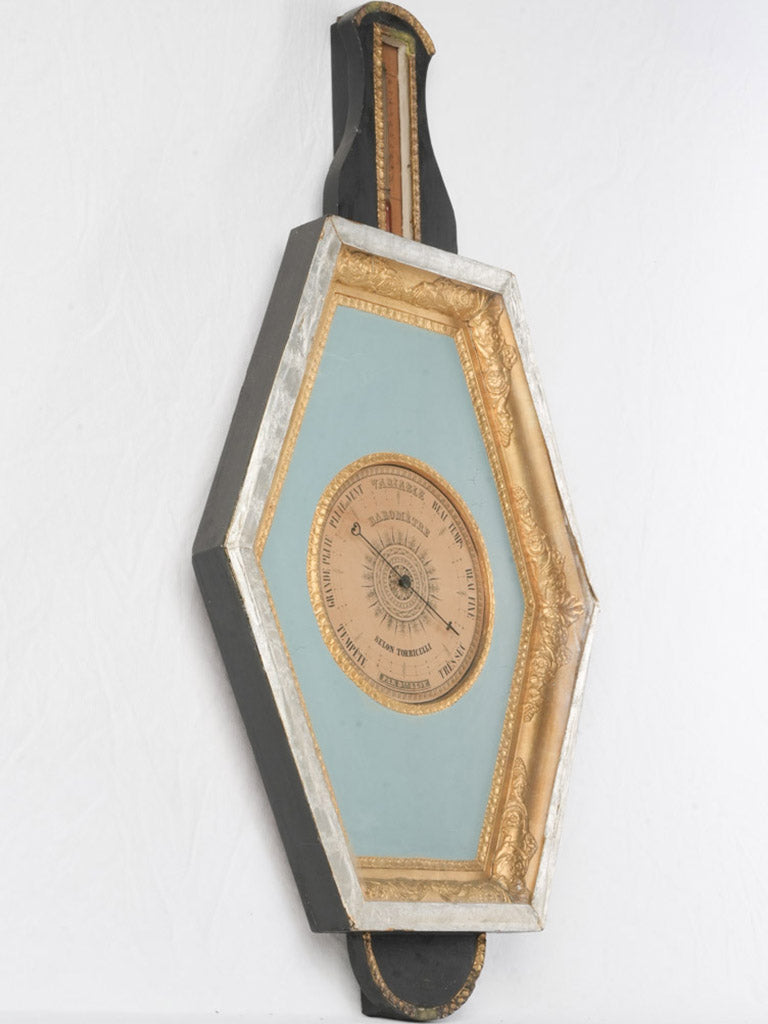Decorative aneroid barometer with thermometer  