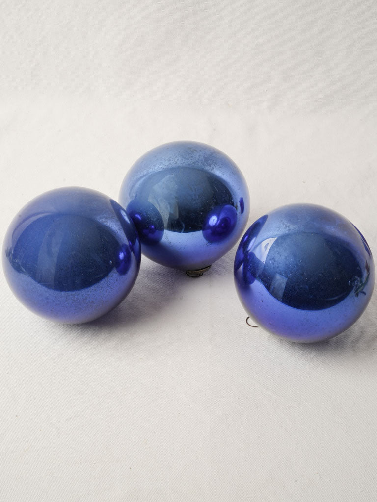 Vintage mercury-glass Christmas baubles