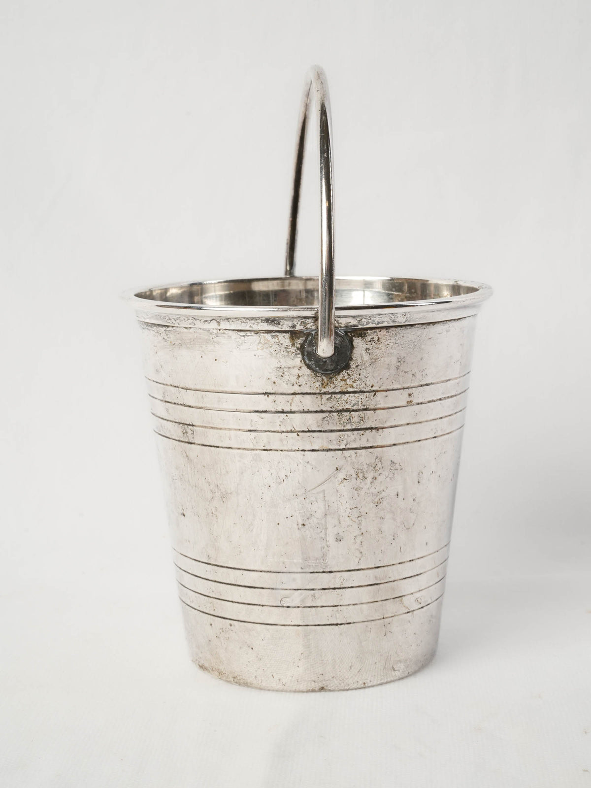 French Mid-20th-Century Silvered-Metal Ice Bucket - 5"