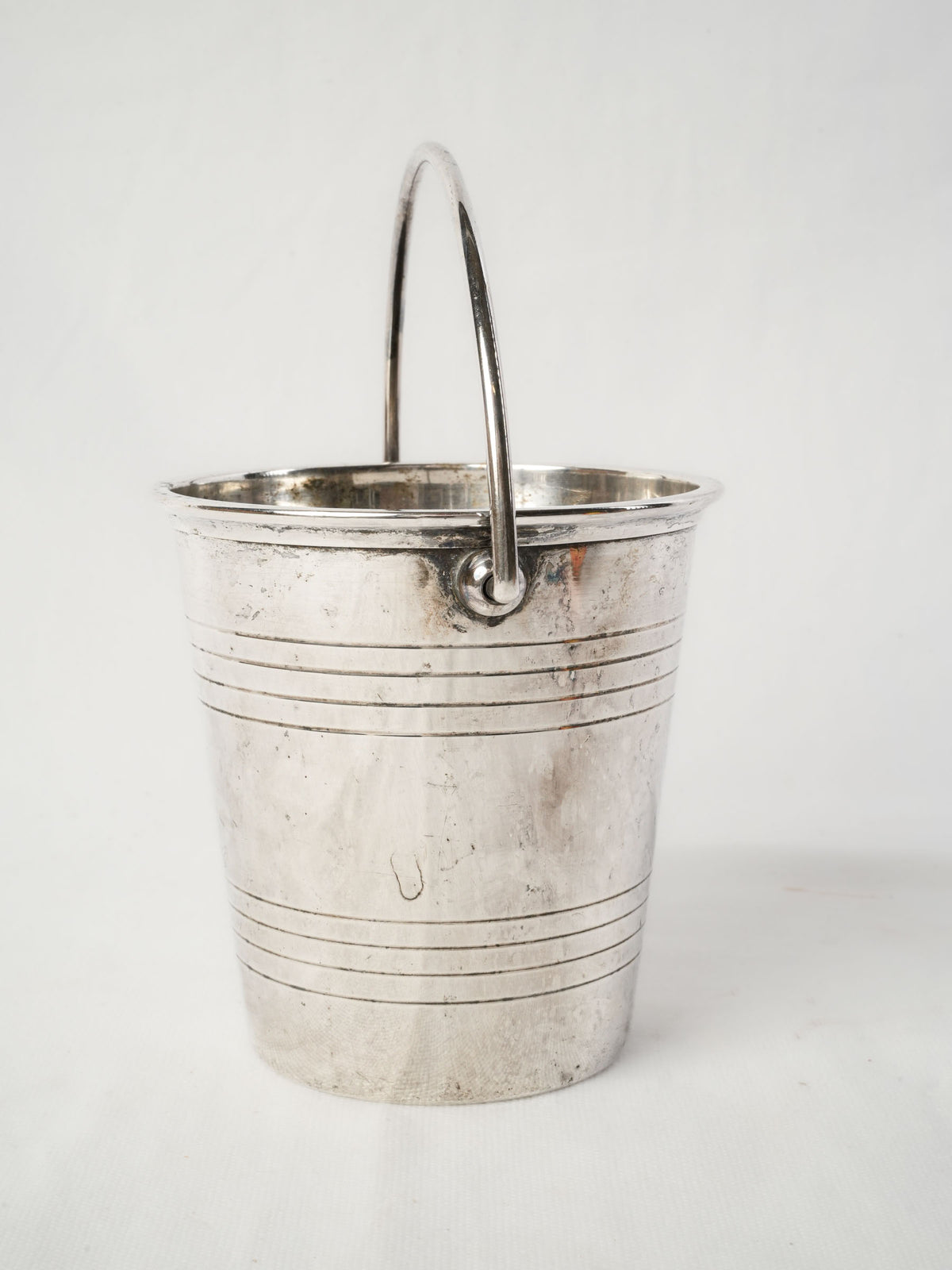 French Mid-20th-Century Silvered-Metal Ice Bucket - 5"