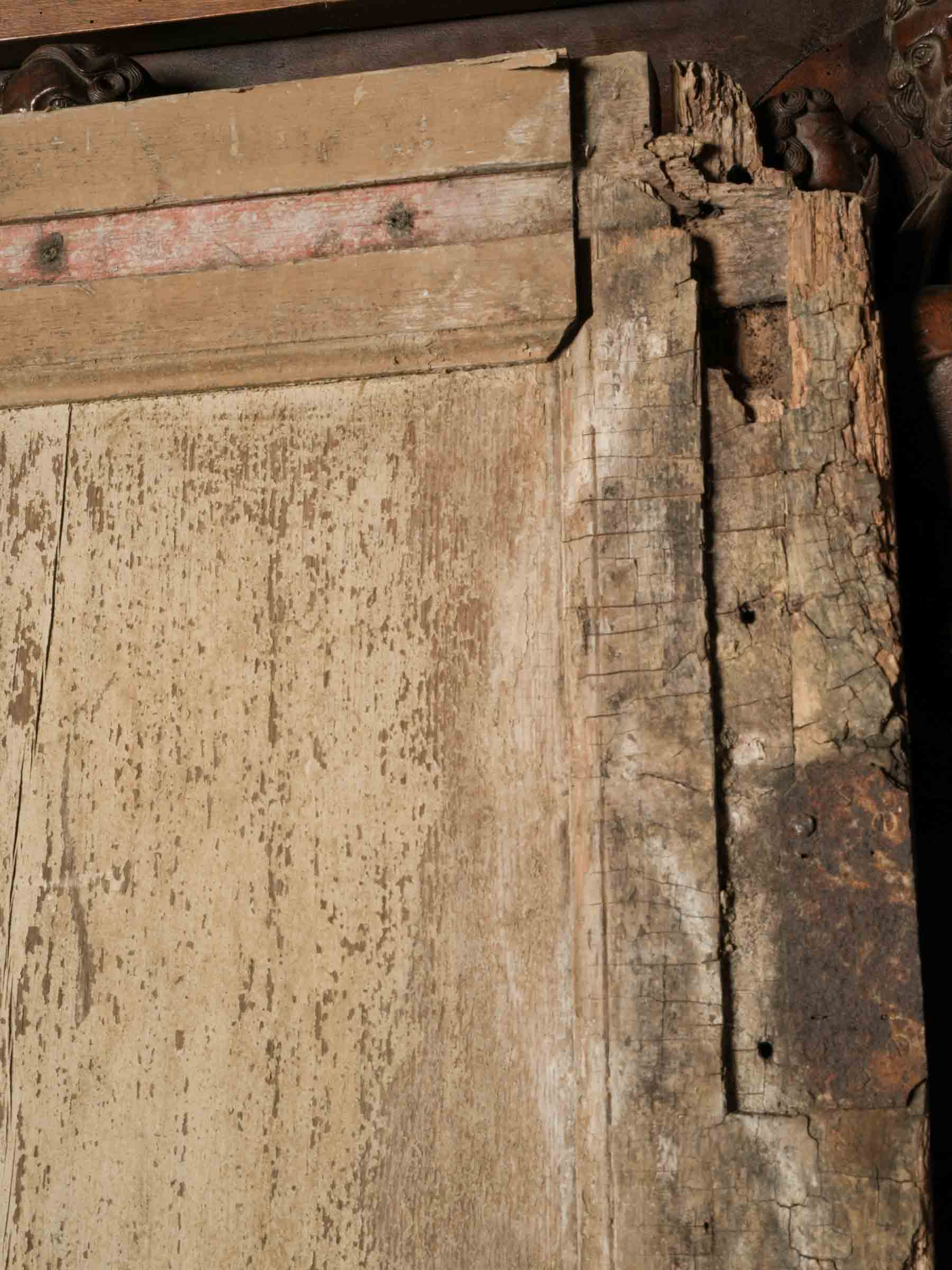 Rare French Compagnonnage Temple Door w/ Carpenter and Joiner Emblems, 19th Century - 80¾" x 40¼"