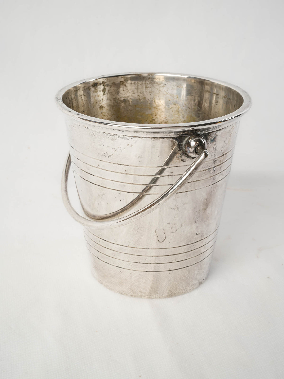 French Mid-20th-Century Silvered-Metal Ice Bucket - 5"
