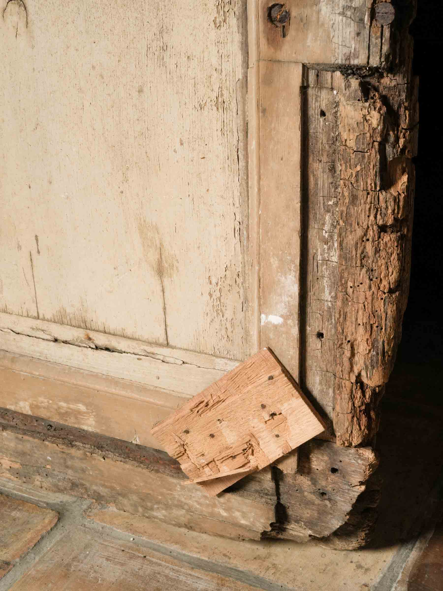 Rare French Compagnonnage Temple Door w/ Carpenter and Joiner Emblems, 19th Century - 80¾" x 40¼"