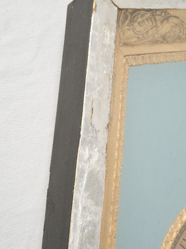 Textured silvered metal sheet frame  