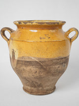 Warm yellow patina decorated pot